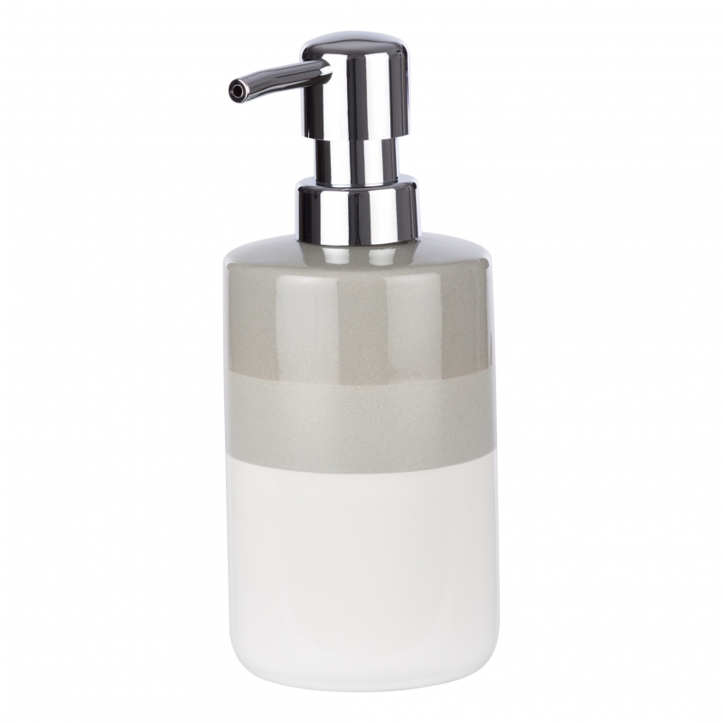 Dozownik do mydła Bora 01 GR (biel+szary,ceramiczny)