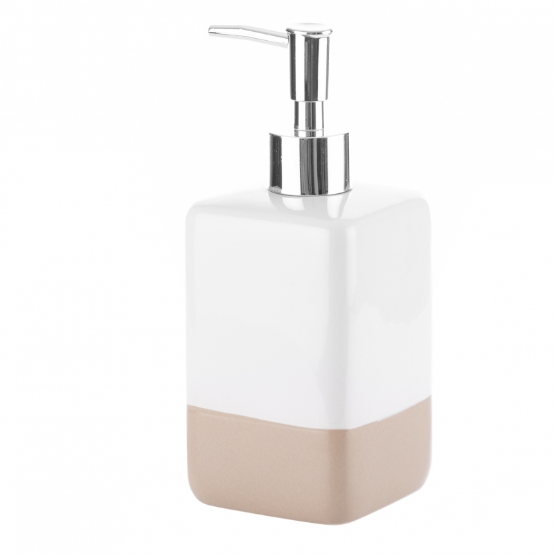 Dozownik do mydła Karo 01 BR (biały+brąz