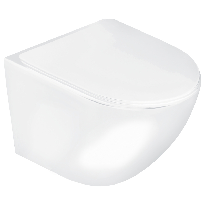 Miska podwieszana WC Delos z deską biały połysk