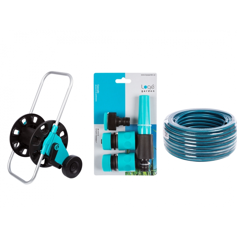 Zestaw ogrodowy B-09 (wózek, wąż Cascada 30m, komplet zraszający ZR-01S1)