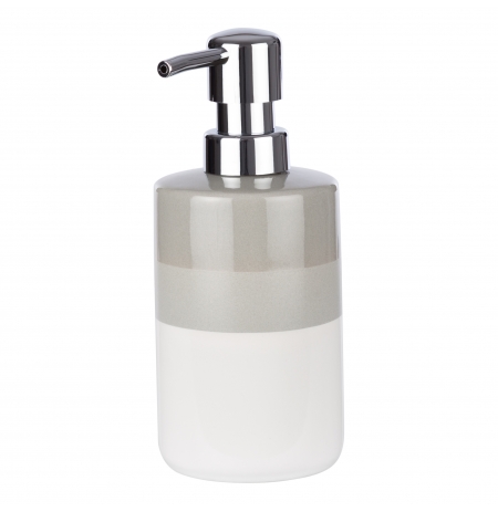 Dozownik do mydła Bora 01 GR (biel+szary,ceramiczny)
