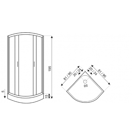 Kabina natryskowa Kerra Xenia Duo Black 90