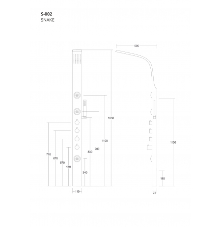 Corsan Snake S002 srebrny z termostatem