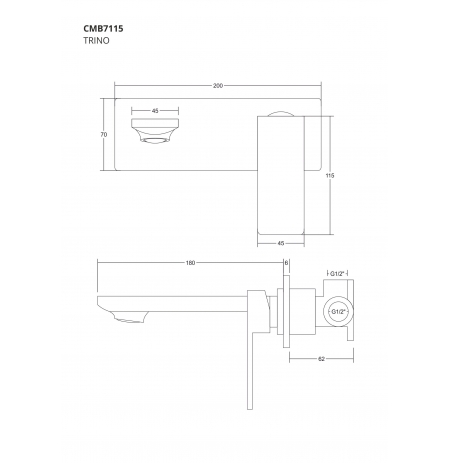 Bateria umywalkowa podtynkowa Corsan CMB7115CH Trino