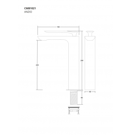 Bateria umywalkowa Corsan CMB1021CH Anzio wysoka chromowana