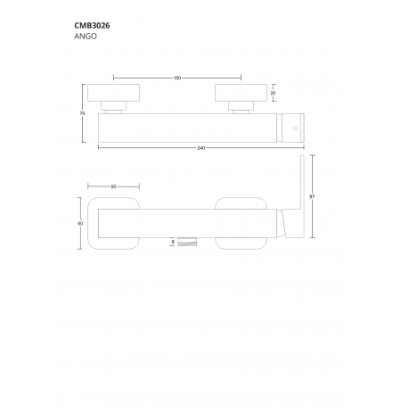 Bateria prysznicowa Corsan CMB3026CH chromowana