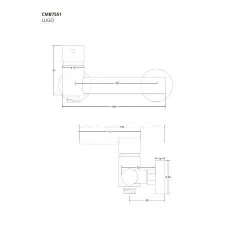 Bateria prysznicowa Corsan CMB7551CH Lugo chromowana