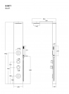 Panel prysznicowy Corsan Balti B-001TBL bambusowy z czarnym wykończeniem i termostatem