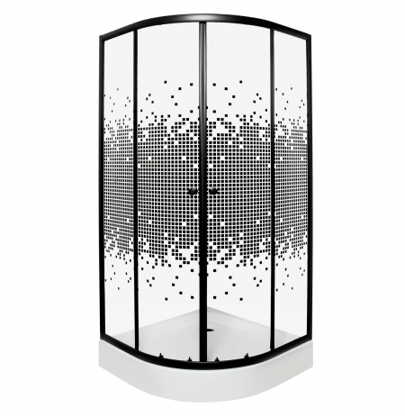 Kabina prysznicowa z brodzikiem Pixel 80 (czarna)