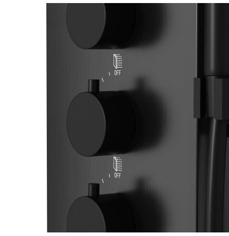 Panel prysznicowy Corsan Samsara S003 Mieszacz Czarna stal Wylewka Deszczownica LED