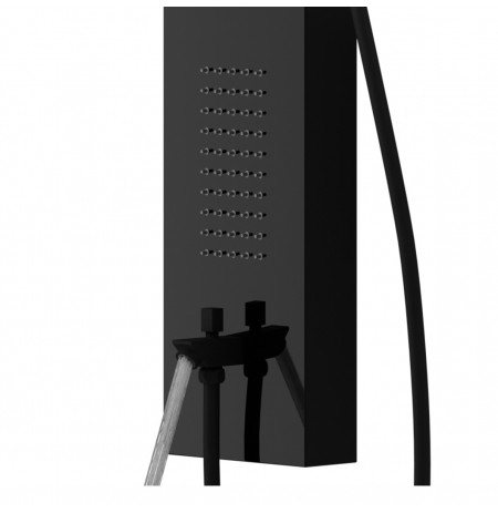 Panel prysznicowy Corsan Samsara S003 Mieszacz Czarna stal Wylewka Deszczownica LED