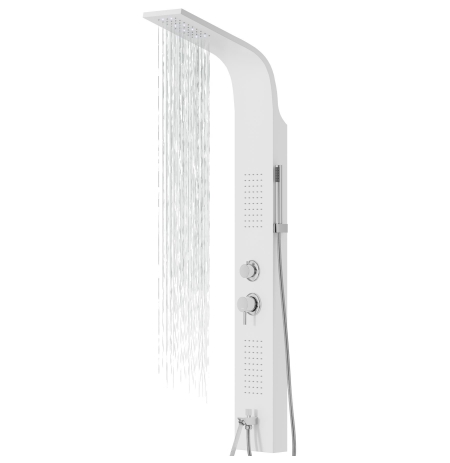 Panel prysznicowy Corsan ALTO Termostat Biały Deszczownica LED Wylewka