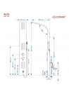 Panel prysznicowy Corsan ALTO Termostat Biały Wylewka