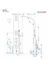 Panel prysznicowy Corsan ALTO Termostat Srebrny Deszczownica LED Wylewka