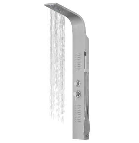 Panel prysznicowy Corsan ALTO Termostat Srebrny Deszczownica LED
