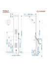 Panel prysznicowy Corsan TUGELA Mieszacz Czarna stal Deszczownica LED Wylewka