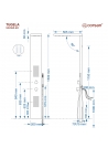 Panel prysznicowy Corsan TUGELA Mieszacz Czarna stal Deszczownica LED