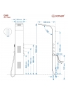 Panel prysznicowy Corsan DUO Termostat Czarny Deszczownica LED