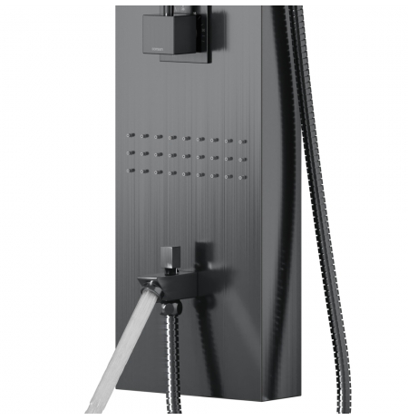 Panel prysznicowy Corsan NEO Termostat Stal GunMetal Wylewka