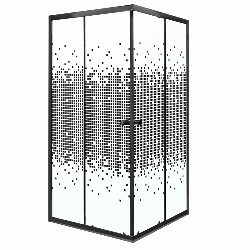 Kabina prysznicowa Czarna Pixel SQ 80(bez brodzika)