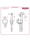 Bateria bidetowa podtynkowa Corsan Lugo CMB7570GM – GunMetal z wężem