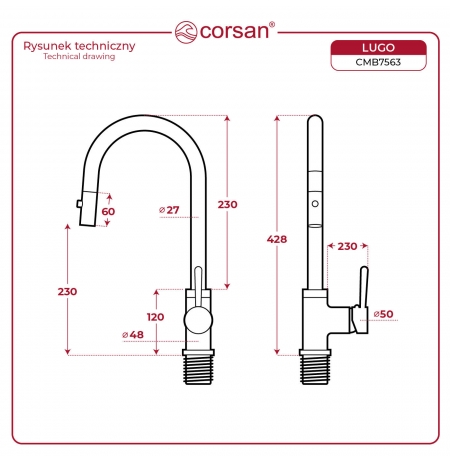 Bateria Corsan CMB7563GL Lugo złota