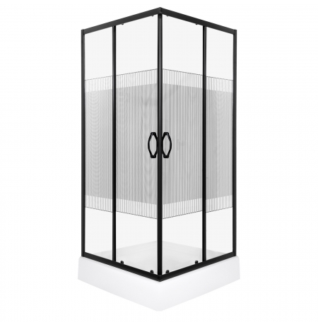 Kabina prysznicowa Xenia SQ BLACK 80 (z brodzikiem)