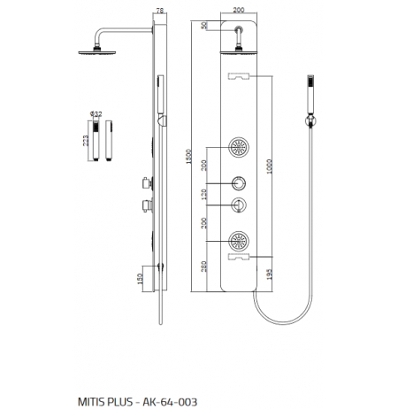 Panel natryskowy Mitis Plus