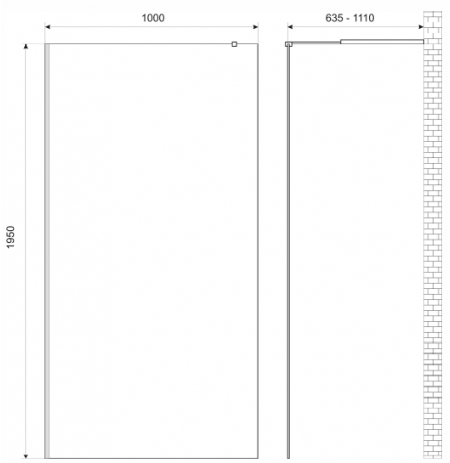 Kabina Liveno Vertico Walk In 100x195cm