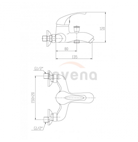 Bateria wannowa Invena Inis BW-84-001