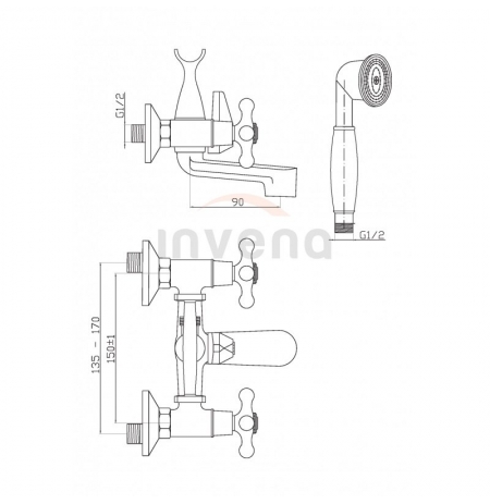 Bateria wannowa Invena Roma BW-21-00S