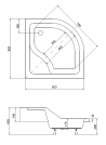 Brodzik Besco Oliver 80x80x28,5cm